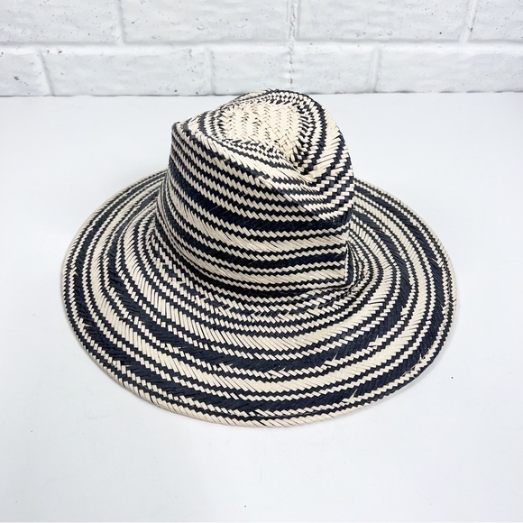 WYETH Paper Hat | black & ivory/tan striped main image 5